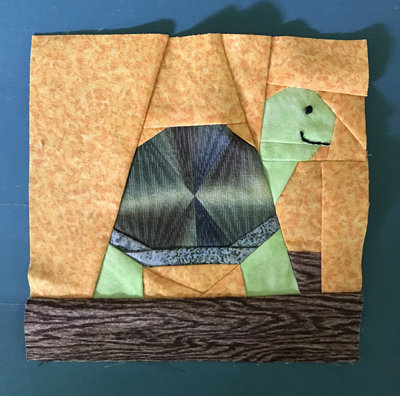 Paper pieced turtle block www.dlstewart.com